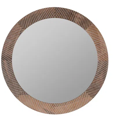 Cooper Classics Shelton Walnut 40" Round Wall Mirror