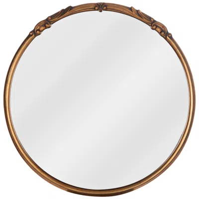 Cooper Classics Tristen Gold Leaf 31 1/2" Round Wall Mirror