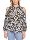 Cooper & Ella Womens Solid Cold Shoulder Blouse In Beige
