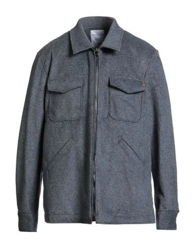 Cooperativa Pescatori Posillipo Man Jacket Slate Blue Size 44 Polyester, Viscose