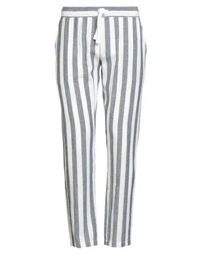Cooperativa Pescatori Posillipo Man Pants Navy Size L Linen, Viscose In Blue