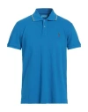 Cooperativa Pescatori Posillipo Man Polo Shirt Bright Blue Size L Cotton, Elastane