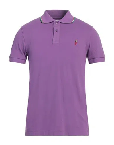 Cooperativa Pescatori Posillipo Man Polo Shirt Mauve Size S Cotton, Elastane In Purple