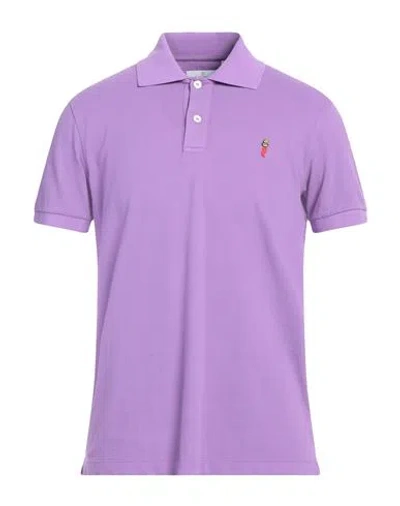 Cooperativa Pescatori Posillipo Man Polo Shirt Purple Size Xxl Cotton, Elastane