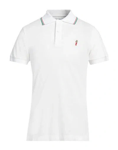 Cooperativa Pescatori Posillipo Man Polo Shirt White Size S Cotton, Elastane