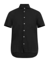 Cooperativa Pescatori Posillipo Man Shirt Black Size S Cotton, Linen In Black