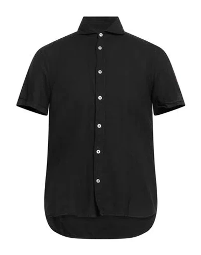 Cooperativa Pescatori Posillipo Man Shirt Black Size S Cotton, Linen