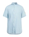 Cooperativa Pescatori Posillipo Man Shirt Sky Blue Size Xxl Linen