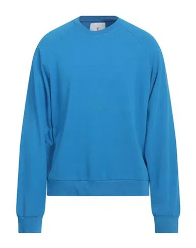 Cooperativa Pescatori Posillipo Man Sweatshirt Azure Size Xl Cotton, Elastane In Blue