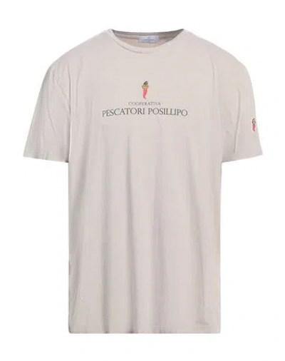 Cooperativa Pescatori Posillipo Man T-shirt Beige Size Xxl Cotton, Elastane In Beige