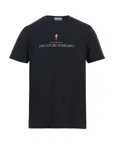 Cooperativa Pescatori Posillipo Man T-shirt Midnight Blue Size Xl Cotton, Elastane