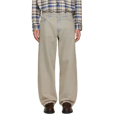 Coor Beige Back Side Color Washed Jeans In Neutral