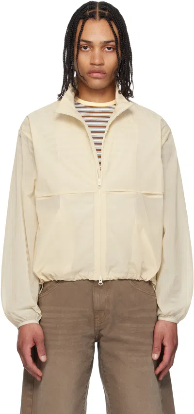 Coor Beige Pinched Layered Windbreaker Jacket In Cream