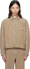 Coor Beige Type 1 Corduroy Washed Trucker Jacket In Brown