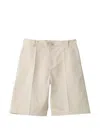 Coor Belt-loop Buttoned Shorts In Neutral