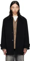 Coor Brown Car Suede Coat In Black