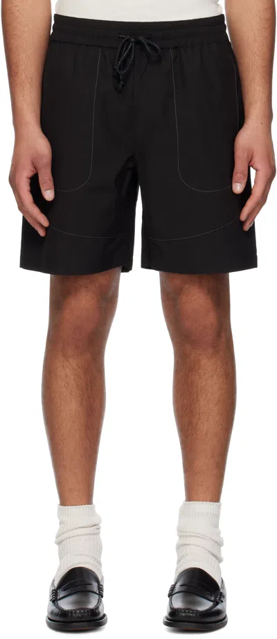 Coor Black Contrast-stitching Active Shorts