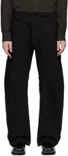 Coor Black Curved Fatigue Trousers In Black