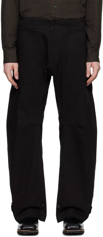 Coor Black Curved Fatigue Trousers