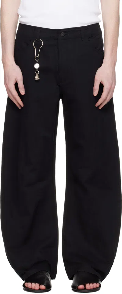 Coor Black Deep Curved Cotton Blend Trousers