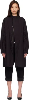 Coor Black Garment Dyed Fishtail Parka In Black