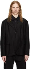 Coor Black Garment-washed Blazer In Black