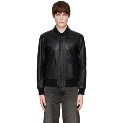 Coor Black Goat Skin A-2 Leather Jacket