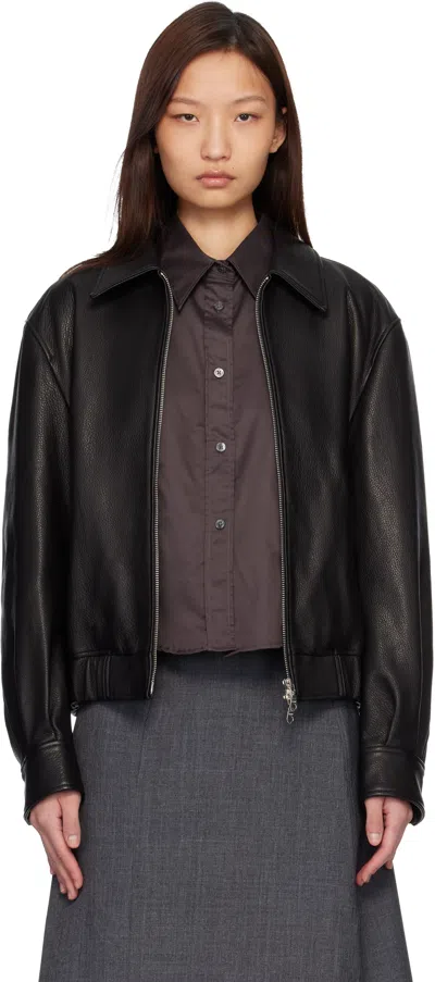 Coor Black Goatskin Blouson Jacket
