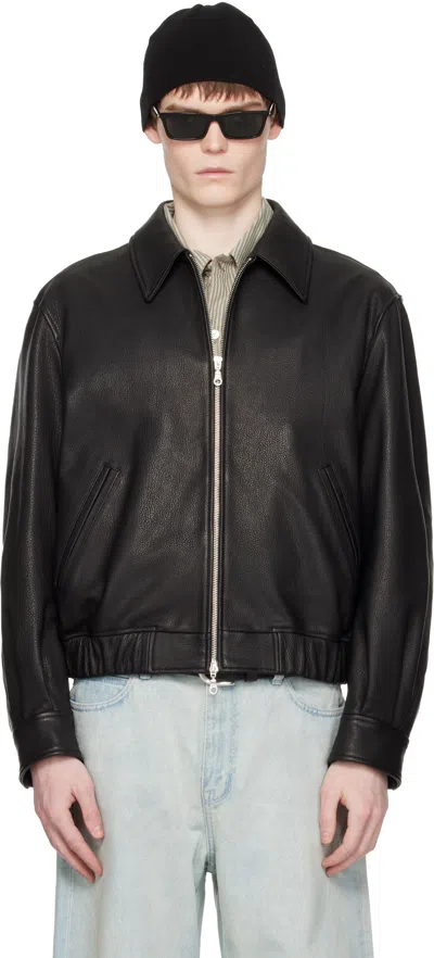 Coor Black Goatskin Blouson Jacket