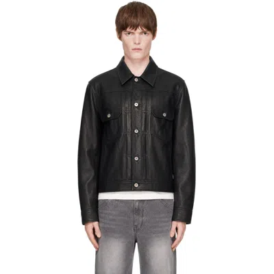 Coor Black Goatskin Pocket Trucker Jacket