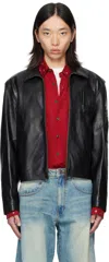 Coor Black Pilot Leather Jacket In Black