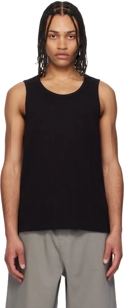 Coor Black Scoop-neck Ribbed Tank Top