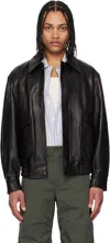 Coor Black Vegetable A-2 Leather Jacket In Black