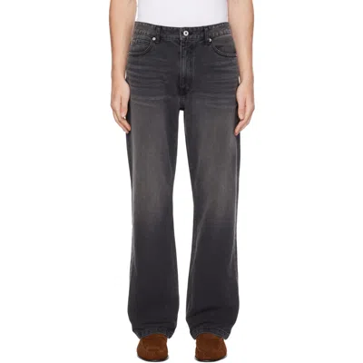 Coor Black Washed Straight Leg Jeans In Gray