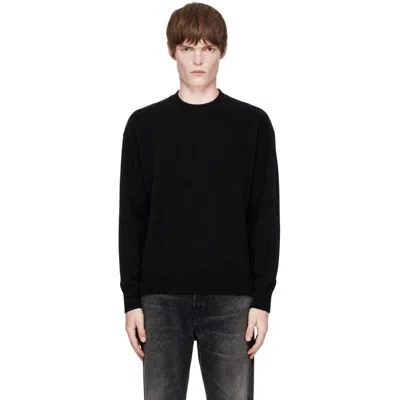 Coor Black Wool Cropped Crewneck Sweater