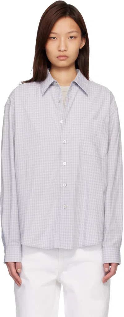 Coor Blue Micro Ombre Check Shirt In White