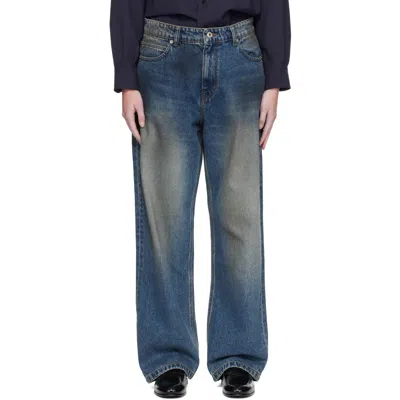 Coor Blue Straight Cut Dirty Wash Jeans