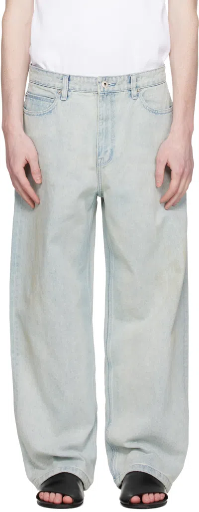 Coor Blue Straight Cut Sand Washed Jeans