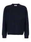 Coor Blue Sweater With V Neck And Ribbed Trims In Wool Man In Blue