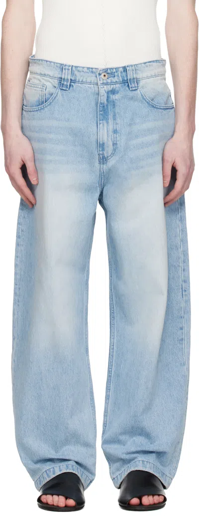 Coor Blue Washed Baggy Fit Jeans
