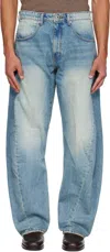 Coor Blue Washed Engineer Jeans In Blue
