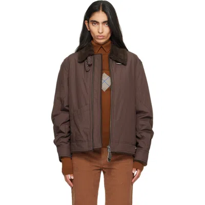 Coor ブラウン B-3 フリースライン コットン ジャケット In Brown