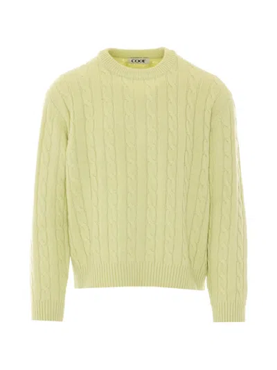 Coor Cable-knit Crew-neck Sweater In Yellow