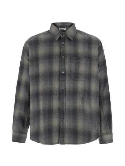Coor Check-pattern Patch-pocket Shirt In Gray