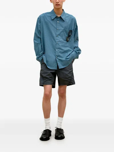 Coor Check-print Shirt In Blue