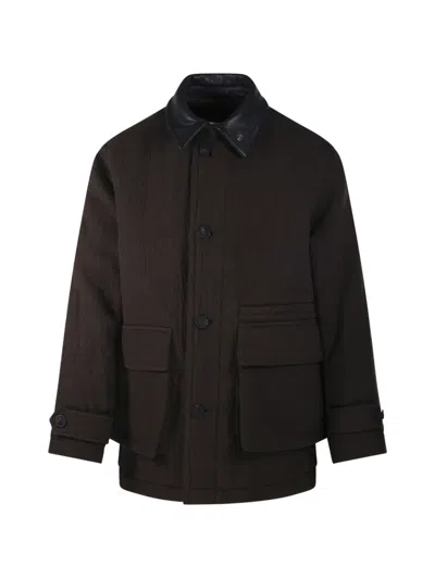 Coor Contrast-collar Front-button Coat In Pink
