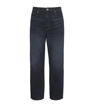 Coor Cotton Corduroy Straight Jeans In Blue