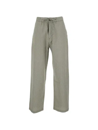 Coor Drawstring Striped Trousers In Gray