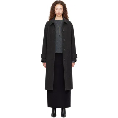 Coor Gray Cashmere Blend High Neck Coat In Cinder Grey