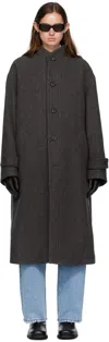 Coor Gray Cashmere High-neck Coat In Gray